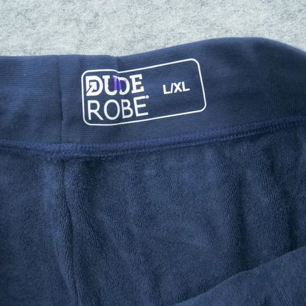 Dude Robe Pants Mens  Extra Large Blue French Terry Cloth Lounge Sleepwear New